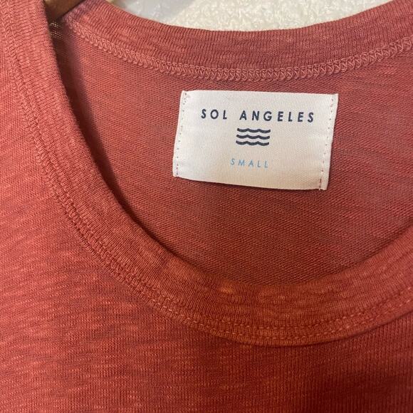 SOL Angeles Red/Coral Light Weight Classic Beach Style Loose Fit Tank Top Small - Picture 3 of 11